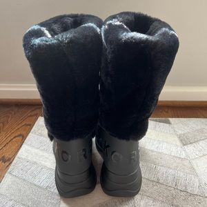 Michael Kors Faux Fur Platform Boots - Black